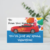 Race auto Kinder gepersonaliseerde klaslokaal Vale Kaart (Staand voorkant)