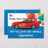 Race auto Kinder gepersonaliseerde klaslokaal Vale Kaart (Voorkant / Achterkant)