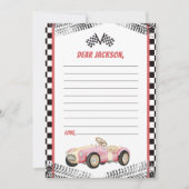 Race Auto Meisje Verjaardag Tijd Capsule Note Kaar Bedankkaart (Voorkant)