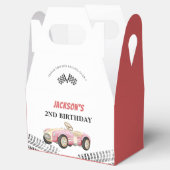 Race auto meisje verjaardagsfeest bedankdoosjes (Geopend)