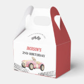 Race auto meisje verjaardagsfeest bedankdoosjes (Voorkant Zijde)