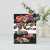 Race auto Monster Truck auto's Racing Design Briefkaart (Staand voorkant)
