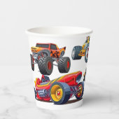 Race auto Monster Truck auto's Racing Design Papieren Bekers (Voorkant)