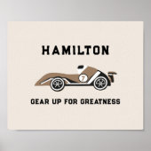 Race Auto Neutral Boys Custom Poster (Voorkant)