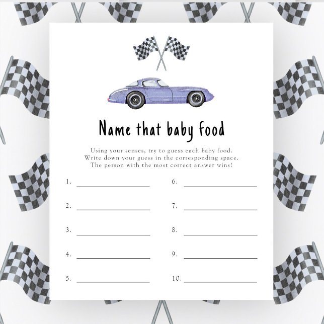 Race auto - Noem dat baby food spel (Creator heeft geüpload)