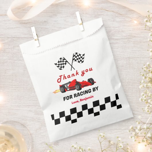 Race auto opgroeien twee snelle jongen 2e verjaard bedankzakje (Geknipt)