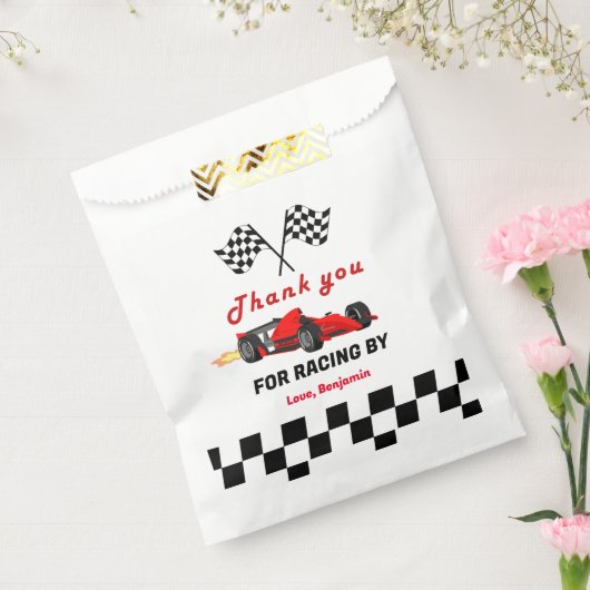 Race auto opgroeien twee snelle jongen 2e verjaard bedankzakje (Gezegeld)