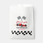 Race auto opgroeien twee snelle jongen 2e verjaard bedankzakje (Voorkant)