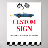 Race auto opgroeien twee snelle verjaardag aangepa poster (Voorkant)