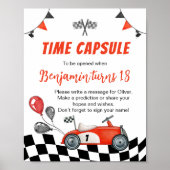 Race Auto Party Verjaardag Tijd Capsule teken Poster (Voorkant)