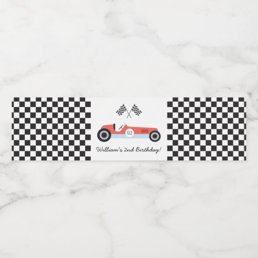  Race Auto Party Waterfles Label Etiket (Enkel label)