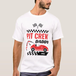 Race auto pit crew papa racen verjaardag matching t-shirt