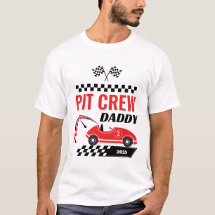 Race auto pit crew papa racen verjaardag matching t-shirt