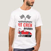 Race auto pit crew papa racen verjaardag matching t-shirt (Voorkant)