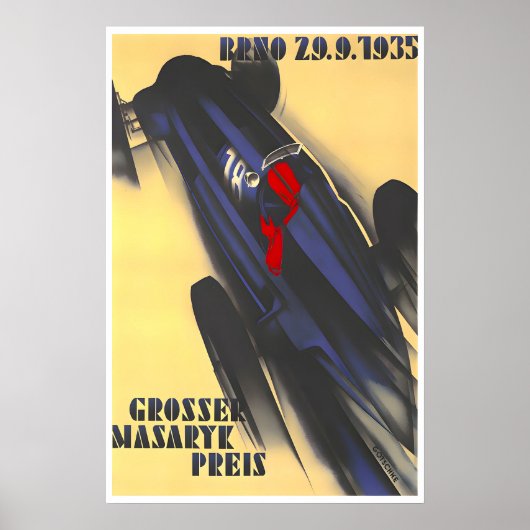 Race Auto Poster Tsjechië Racing Kunstprint (Voorkant)