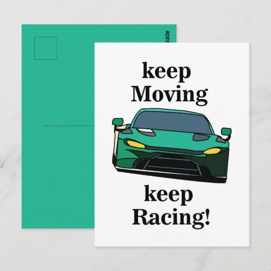 Race Auto Racers Racen Briefkaart (Voorkant / Achterkant)