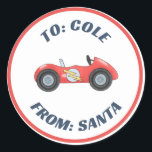 Race auto Racetra Christmas Custom Gift Label Stic<br><div class="desc">Pas deze schattige raceauto cadeau stickers aan met TO: en FROM: labels. Coördineert met de race auto cadeauverpakking in mijn winkel!</div>
