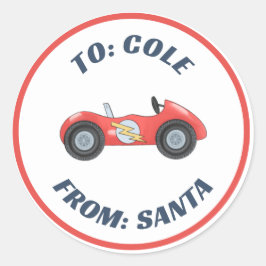 Race auto Racetra Christmas Custom Gift Label Stic