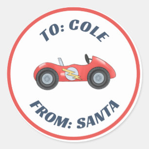 Race auto Racetra Christmas Custom Gift Label Stic