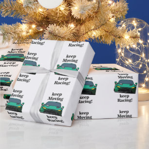 Race Auto Racing Coureur Verjaardag Cadeaupapier