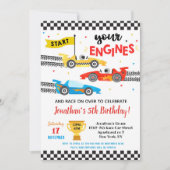 Race Auto Racing Verjaardagsfeest Uitnodigingen  (Voorkant)