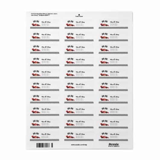 Race auto retour adres Stickers (Full Sheet)