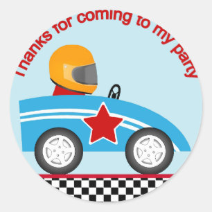 Race auto rond dank u sticker aanpassen