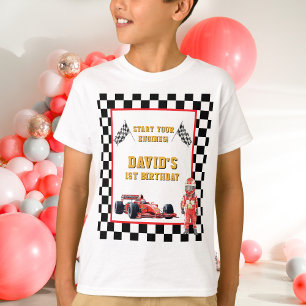Race Auto Start Je Motoren 1e Verjaardag T-shirt