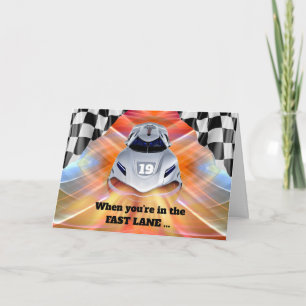 Race Auto Thema 19e Verjaardag voor Kleinzoon Kaart