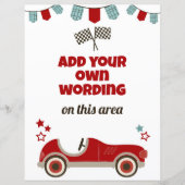 Race auto thema aangepaste teken (Voorkant)