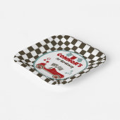 Race auto thema feest papieren bordje (Gebogen)