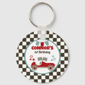 Race auto thema feest sleutelhanger (Voorkant)