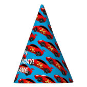 Race auto thema kinderen Verjaardagsfeestje papier Feesthoedjes (Rechts)