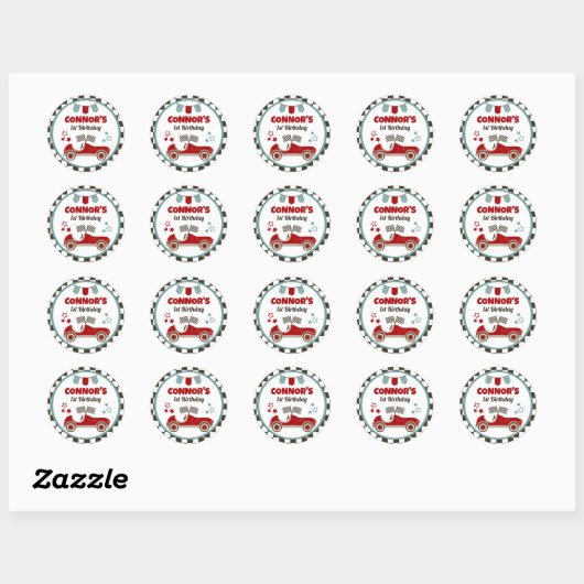 Race auto thema ronde sticker (Vel)