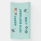 Race auto thema verjaardagsfeestbanner spandoek (Verticaal)