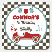 Race auto thema vierkante sticker (Voorkant)