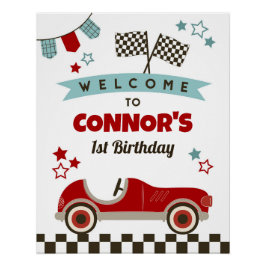 Race auto thema welkomstbord perfect poster