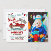 Race auto Theme Party uitnodiging voor 2e verjaard (Voorkant)