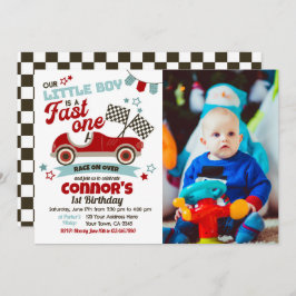 Race auto Theme Party uitnodiging voor 2e verjaard