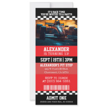 Race Auto Ticket Verjaardagsfeestje