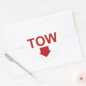 Race auto "TOW" Sticker Set met Pijl, Wit (Envelop)