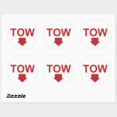 Race auto "TOW" Sticker Set met Pijl, Wit (Vel)