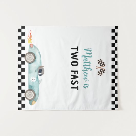 Race auto twee snelle verjaardag achtergrond wandkleed (Voorkant (horizontaal))