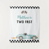 Race auto twee snelle verjaardag achtergrond wandkleed (Voorkant)