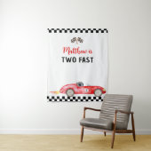 Race auto twee snelle verjaardag achtergrond wandkleed (In situ)