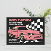 race auto uitnodiging (Staand voorkant)