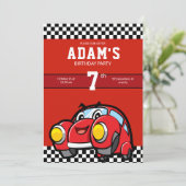 Race auto uitnodiging Cool Kids Verjaardag uitnodi (Staand voorkant)