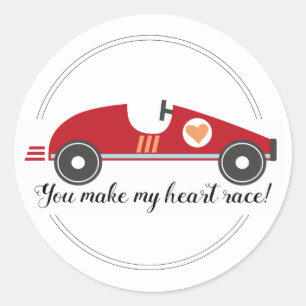 Race auto Valentijn sticker   Love quote