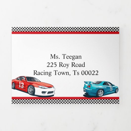 Race auto verjaardag, 10e verjaardag uitnodiging (Cover)