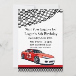 Race auto verjaardag, 8e verjaardag uitnodiging